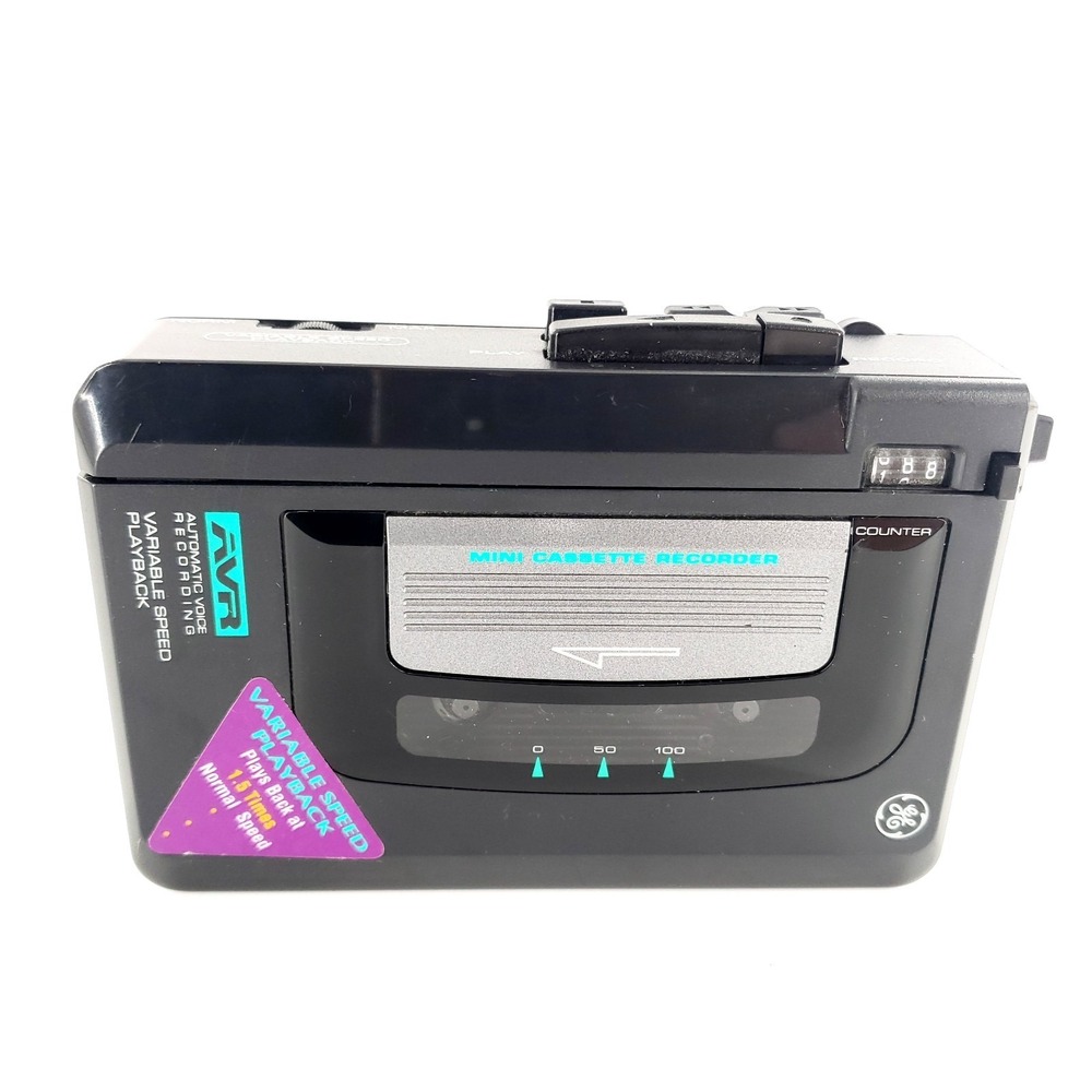 GE 3-5366A Variable Speed Portable Cassette Player New Belt Tested Works *ISSUE*